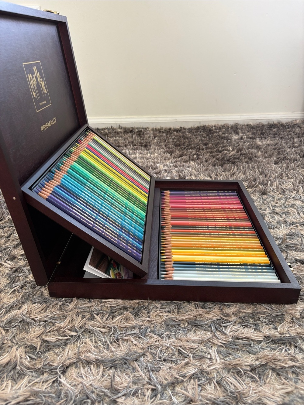 Caran d’Ache Prismalo Aquarelle 80 Colored Pencils Luxury Wooden Box Set - Picture 16 of 16